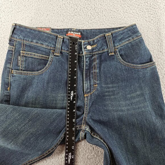 Bulwark FR Jeans Women 10 (33x33) Blue High Rise Straight Flame Resistant Curvy - Picture 10 of 16